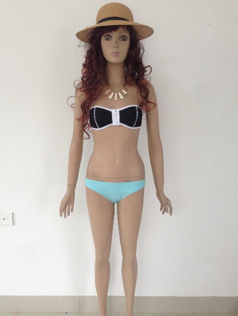 F4378-4 sexy strapless zip up low rise bikini set